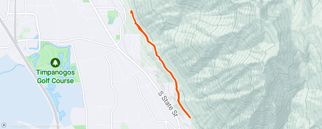 Carte de l'activité BST south from Slate Canyon