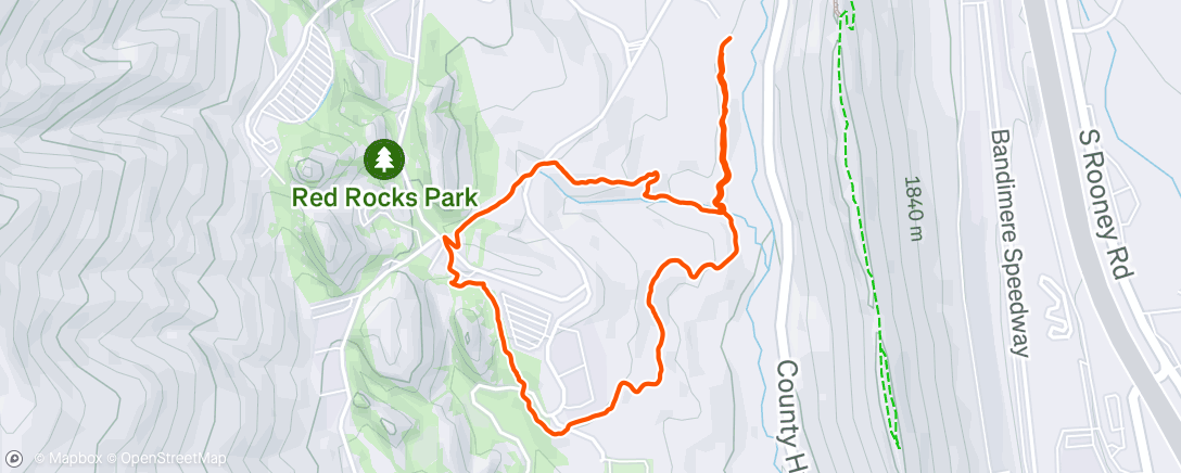 Map of the activity, red rocks loop