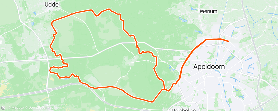 Mapa da atividade, Avondrit op mountainbike