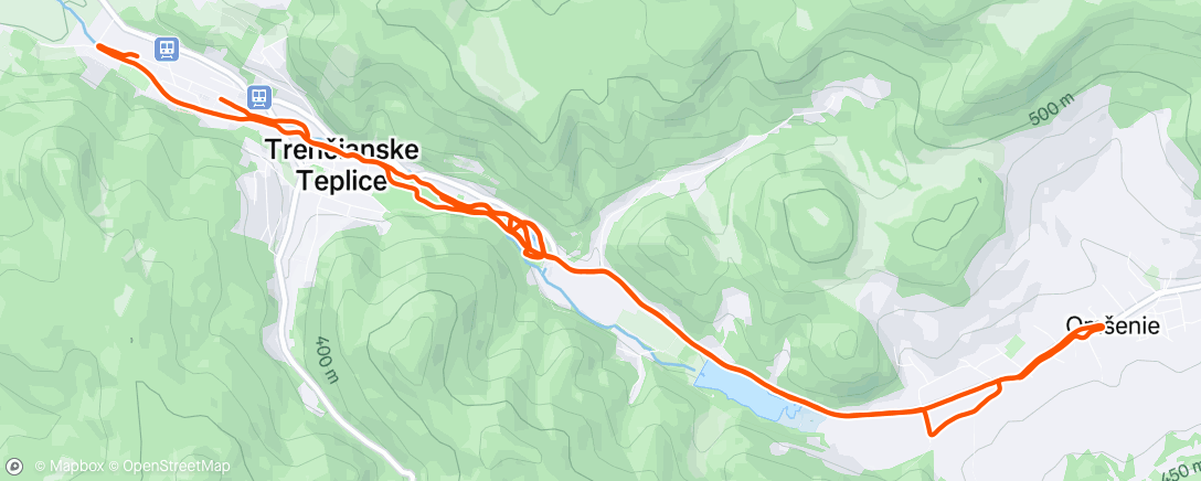 Map of the activity, Afternoon Run