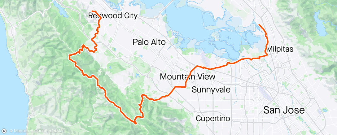 Map of the activity, Too late for Stahl start but great scenic ride to work