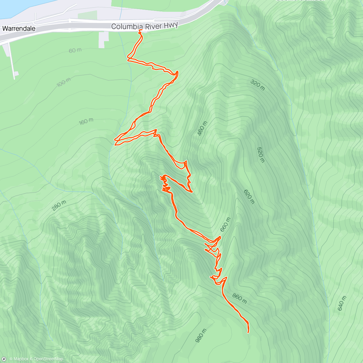 Map of the activity, Gorging until I ran outta gorge to gorge