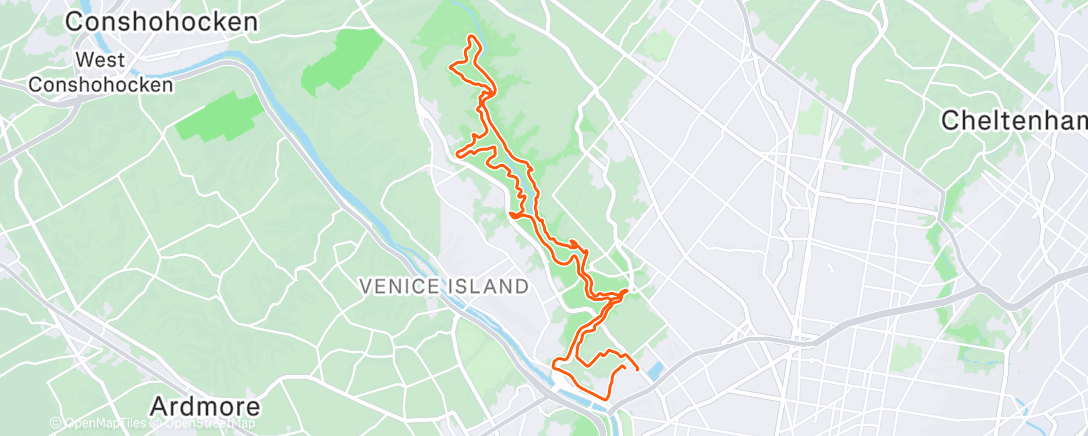 Map of the activity, Afternoon Mountain Bike Ride
