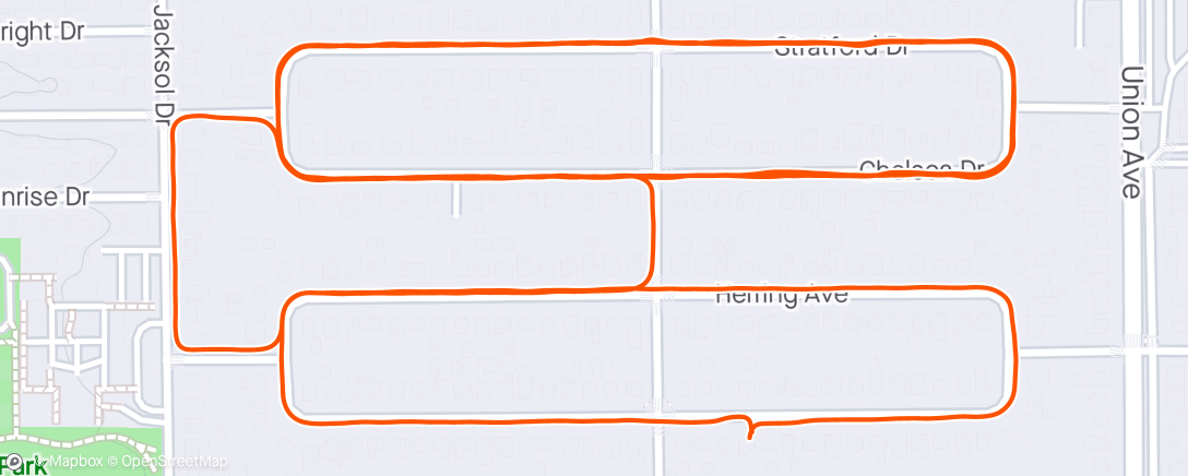 「Mid day run around the neighborhood」活動的地圖
