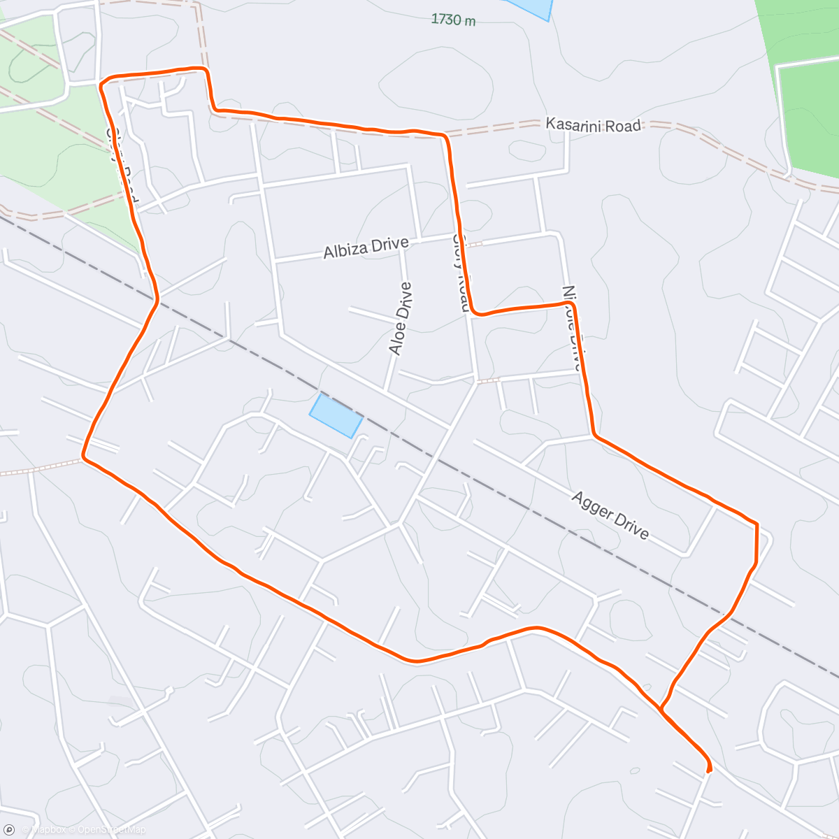 Map of the activity, Afternoon Run