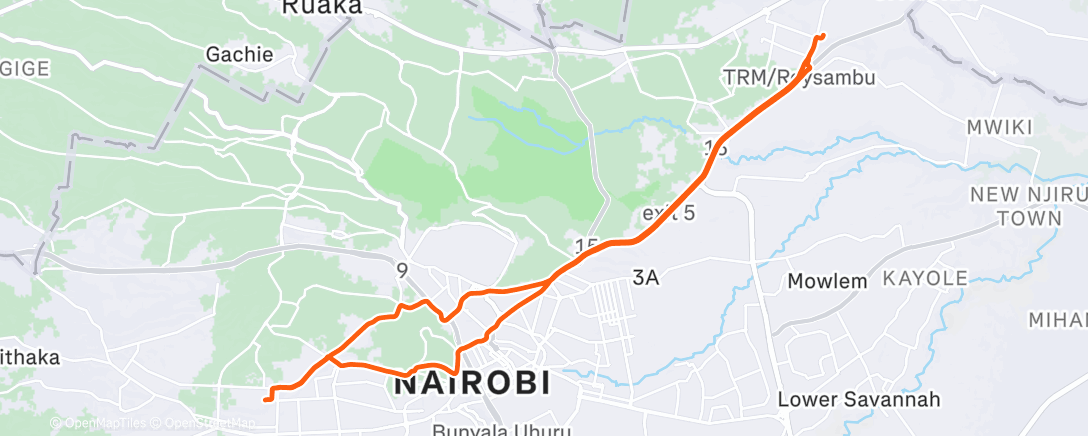 Map of the activity, Morning Ride