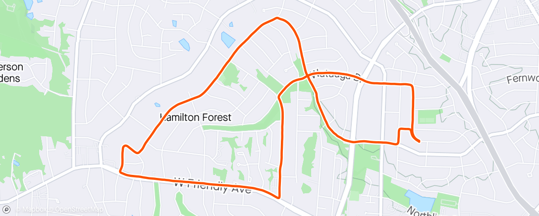 アクティビティ「Green Valley-Hamilton Forest」の地図