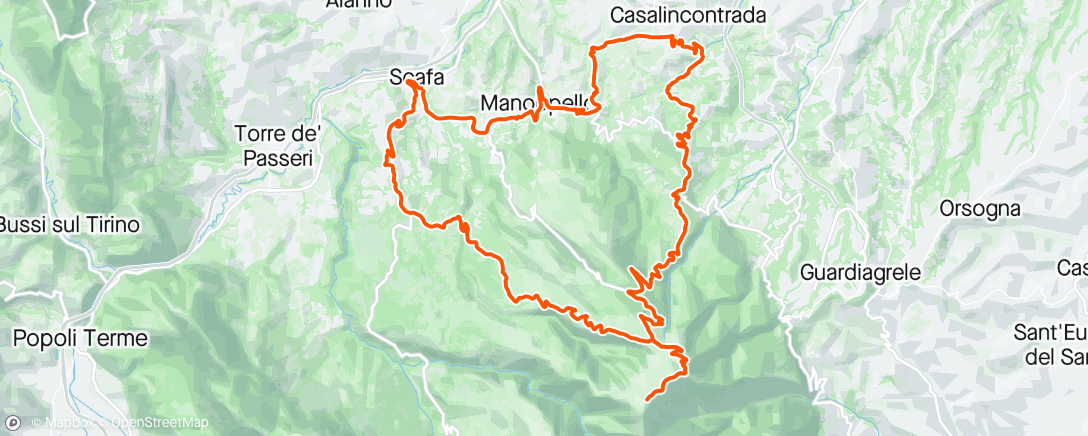 Map of the activity, Bici da strada