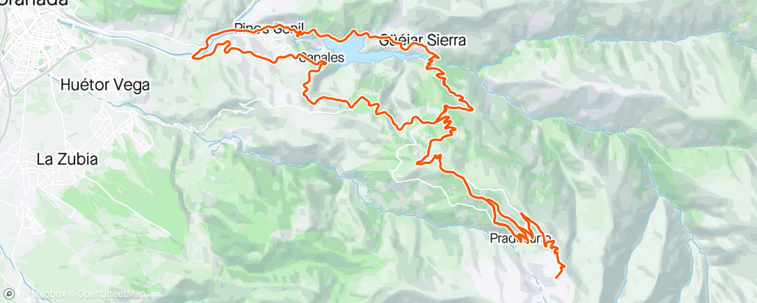 Map of the activity, Sierra Nevada visit d3. Circuito + Hazallanas & Sabinas + 2600m