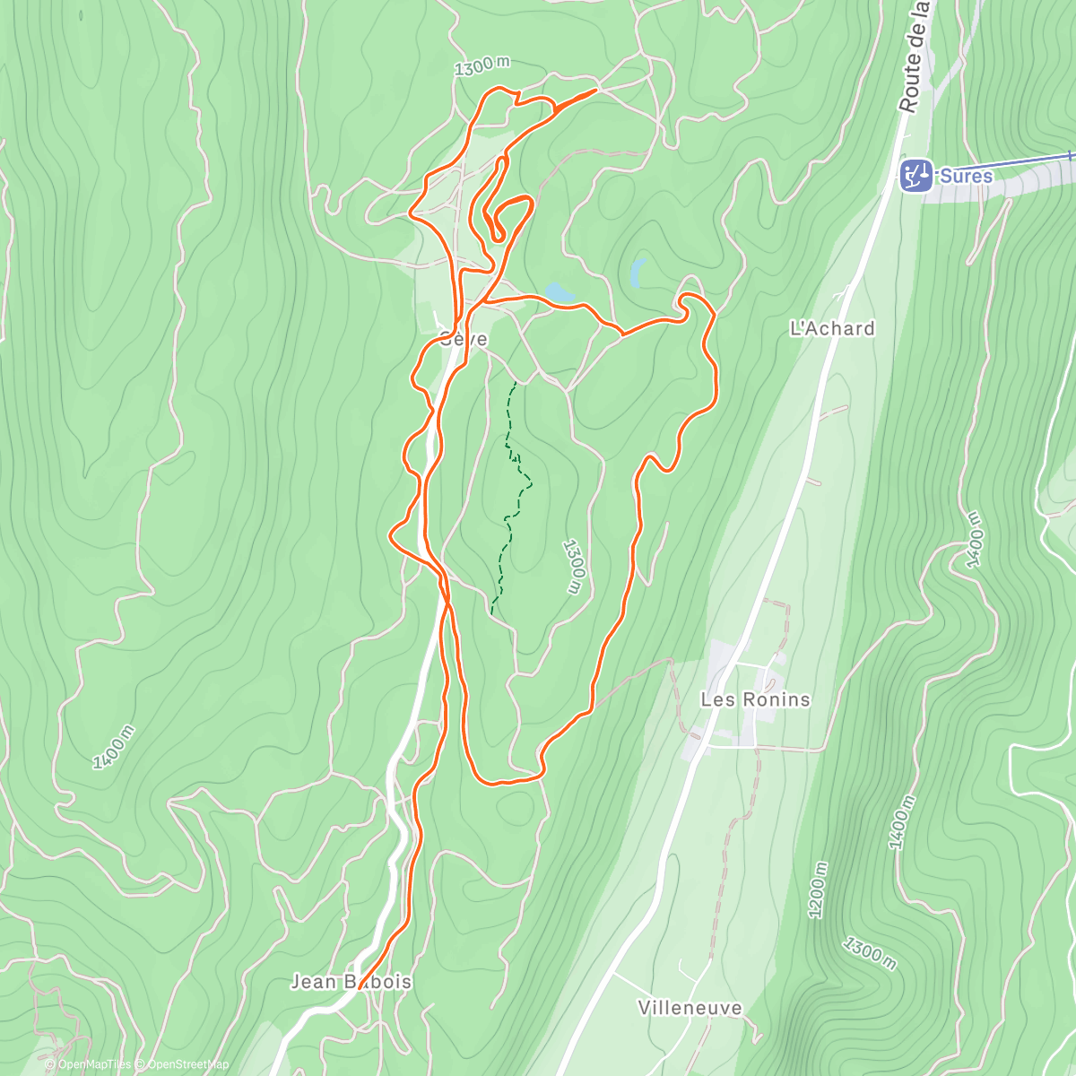 Map of the activity, Sortie skating a 2