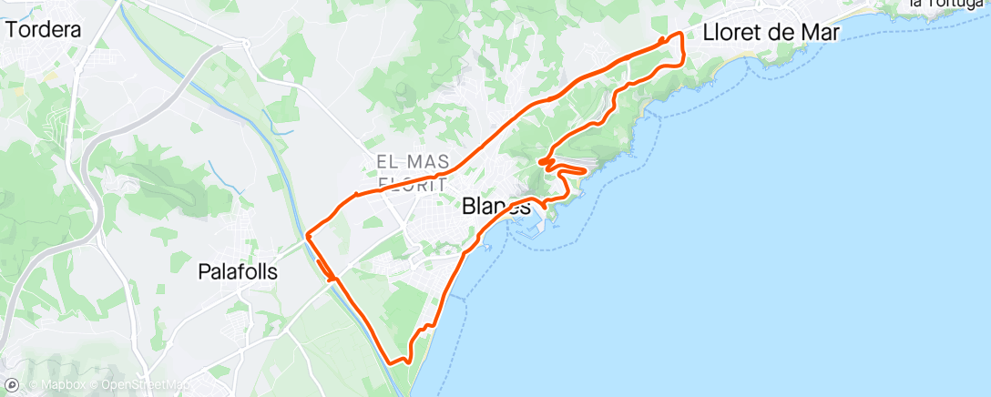 Mapa da atividade, Bicicleta de gravilla por la tarde