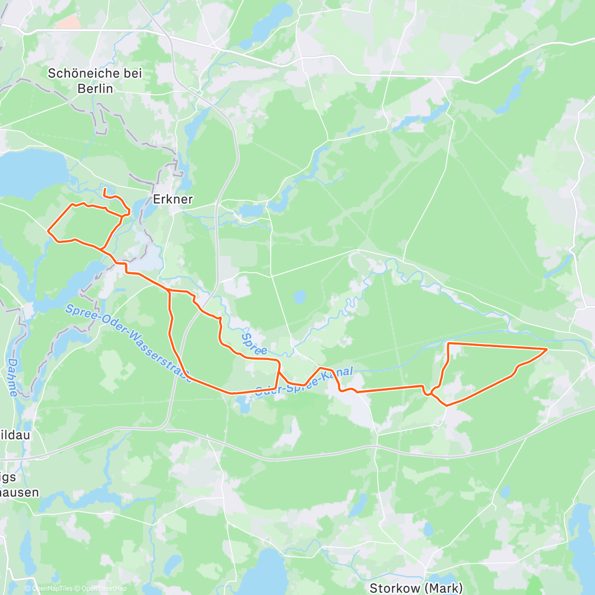 Map of the activity, Fahrt am Morgen