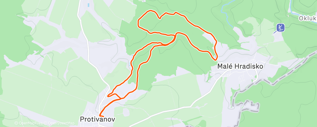 Map of the activity, Lunch Trail Run