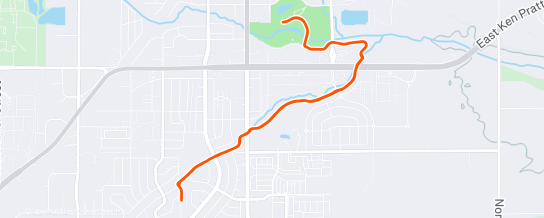 Map of the activity, Afternoon Run