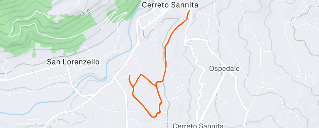 Map of the activity, Morning Run