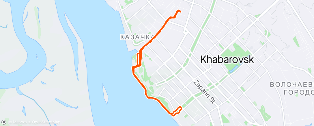 Map of the activity, Afternoon Run