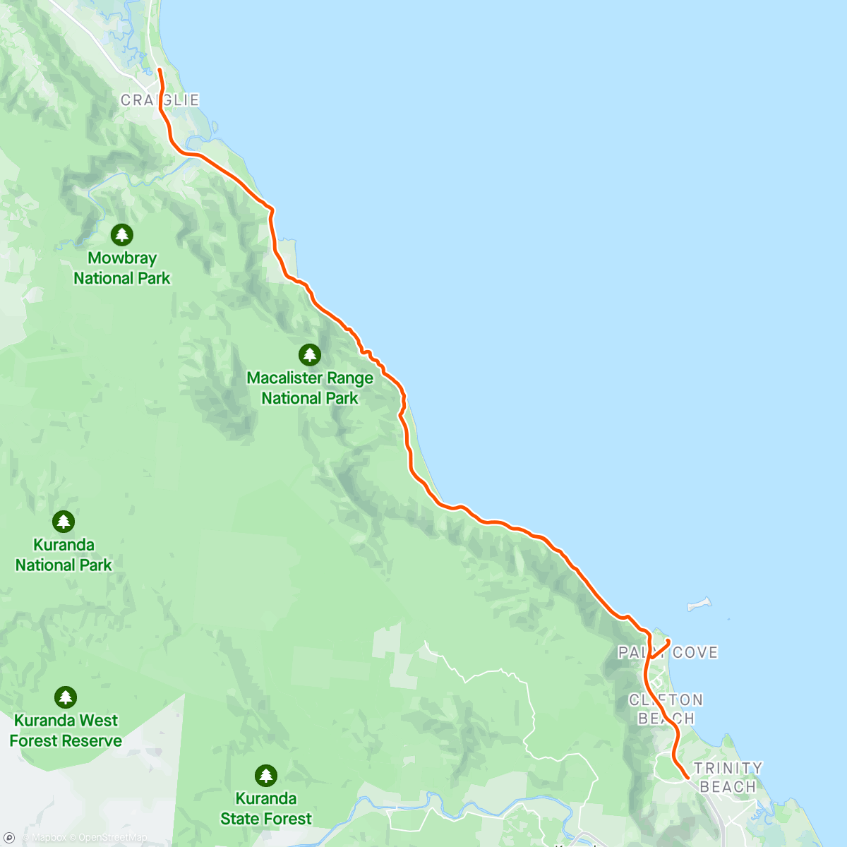 Map of the activity, ROUVY - Cairns | Palm Cove - Craiglie - Palm Cove