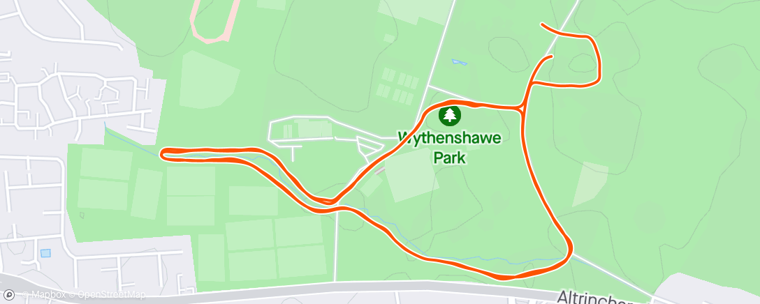 Map of the activity, Wythenshawe Parkrun