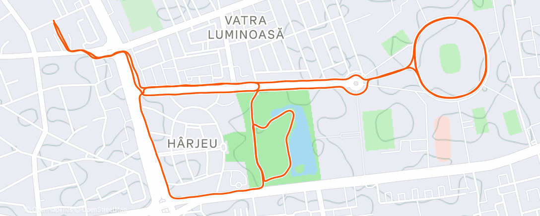 Map of the activity, Afternoon Run