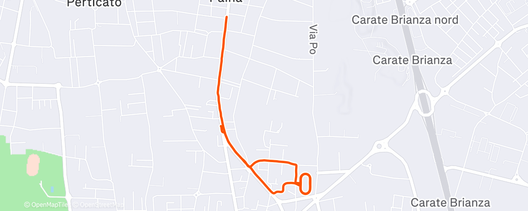 Map of the activity, Evening Run