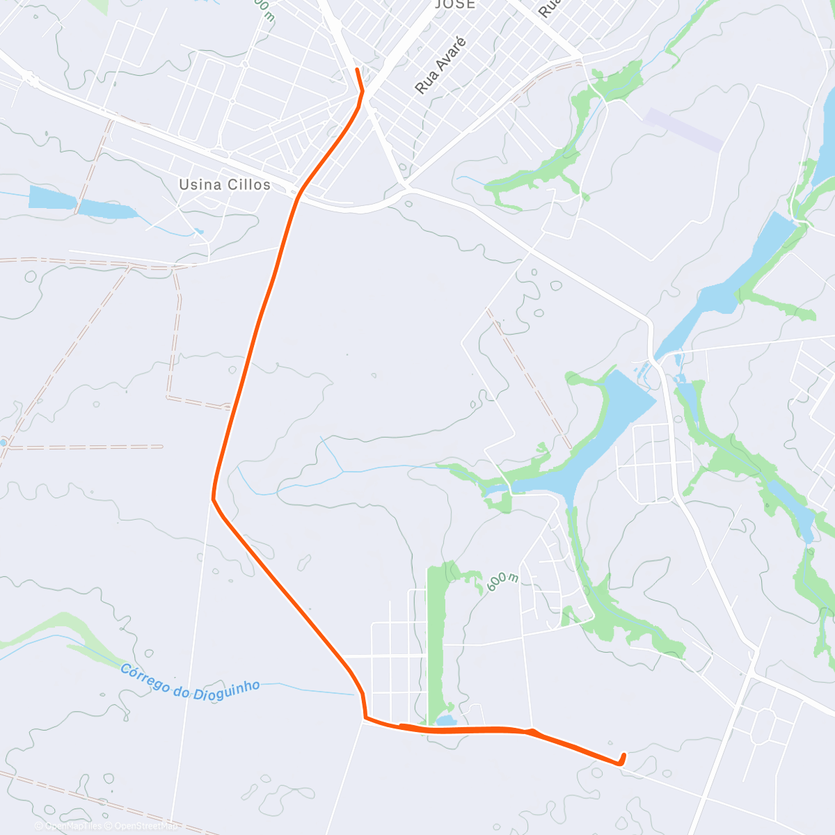 Map of the activity, Pedalada matinal em família