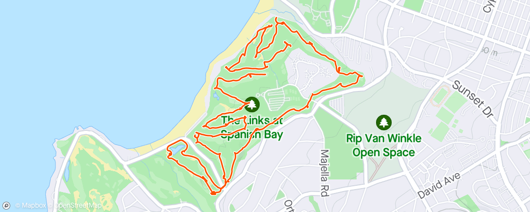 Map of the activity, Spanish Bay