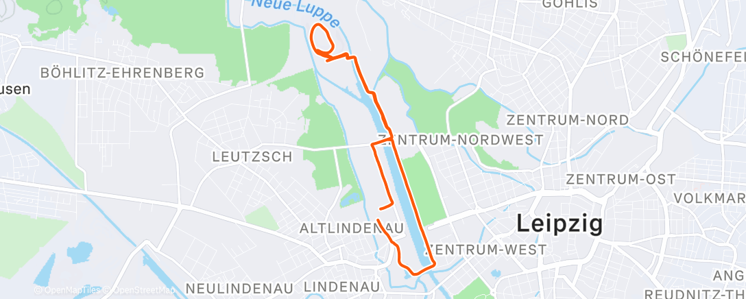 Map of the activity, Lauf am Morgen