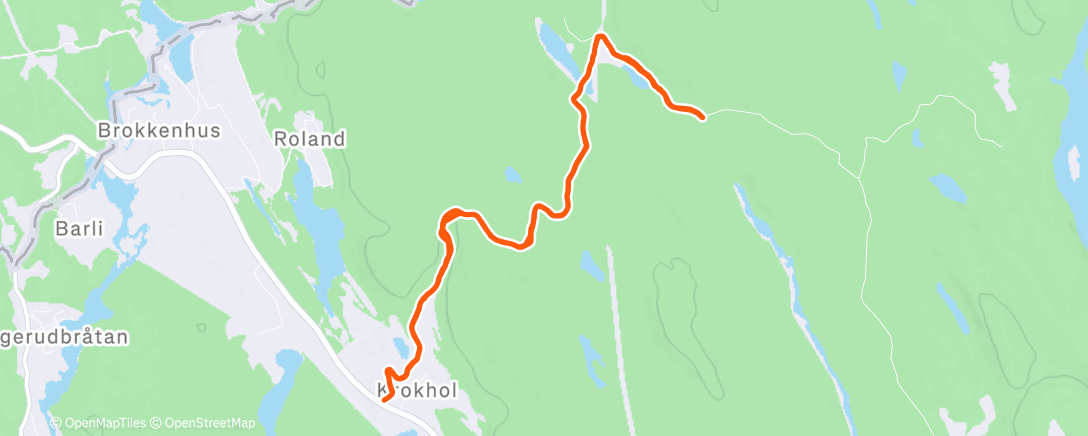 Map of the activity, Krokhol-Skjelbreia m Randi