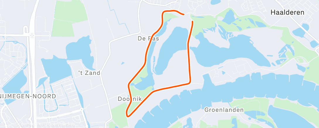 Map of the activity, Afternoon Run