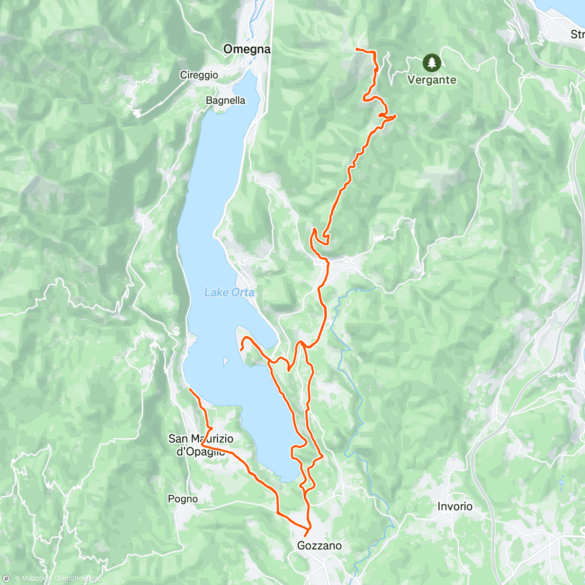 Map of the activity, Pedalata mattutina