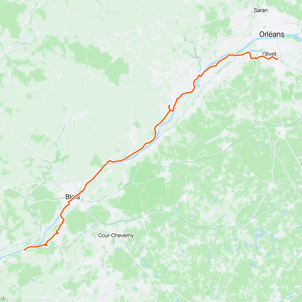 Map of the activity, F24-6 Veuzain-sur-Loire to Olivet (Orléans)
