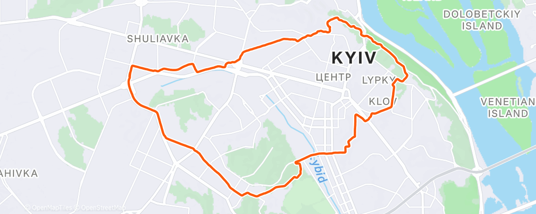 Map of the activity, Morning Run