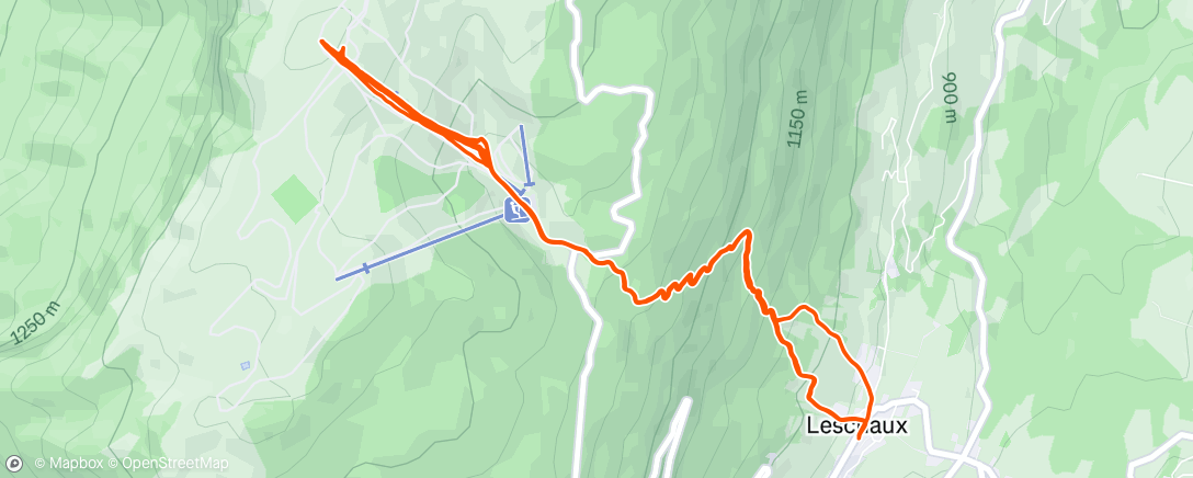 Map of the activity, 4 navettes en marche bâtons active ++
