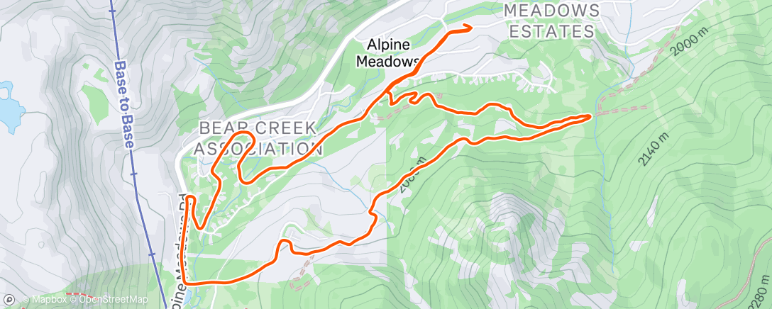 Map of the activity, Alpine woods and condos
