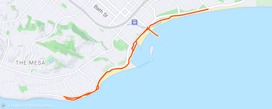 Map of the activity, Santa Barbara Boardwalk Run