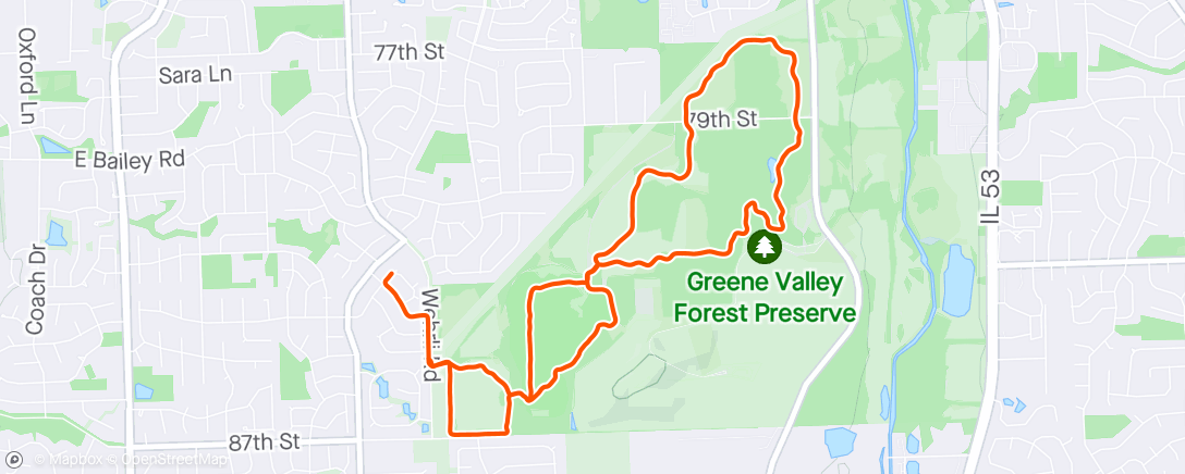 Map of the activity, Sunset on the Trails