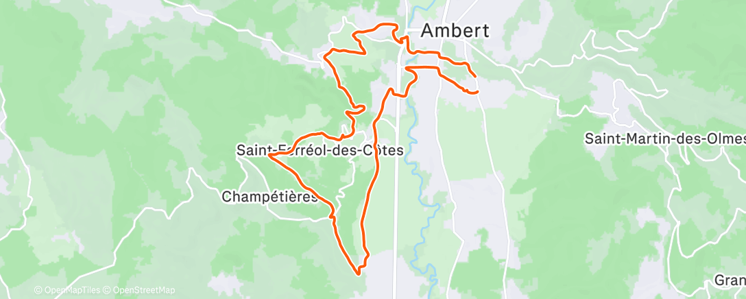 Map of the activity, Morning Trail Run