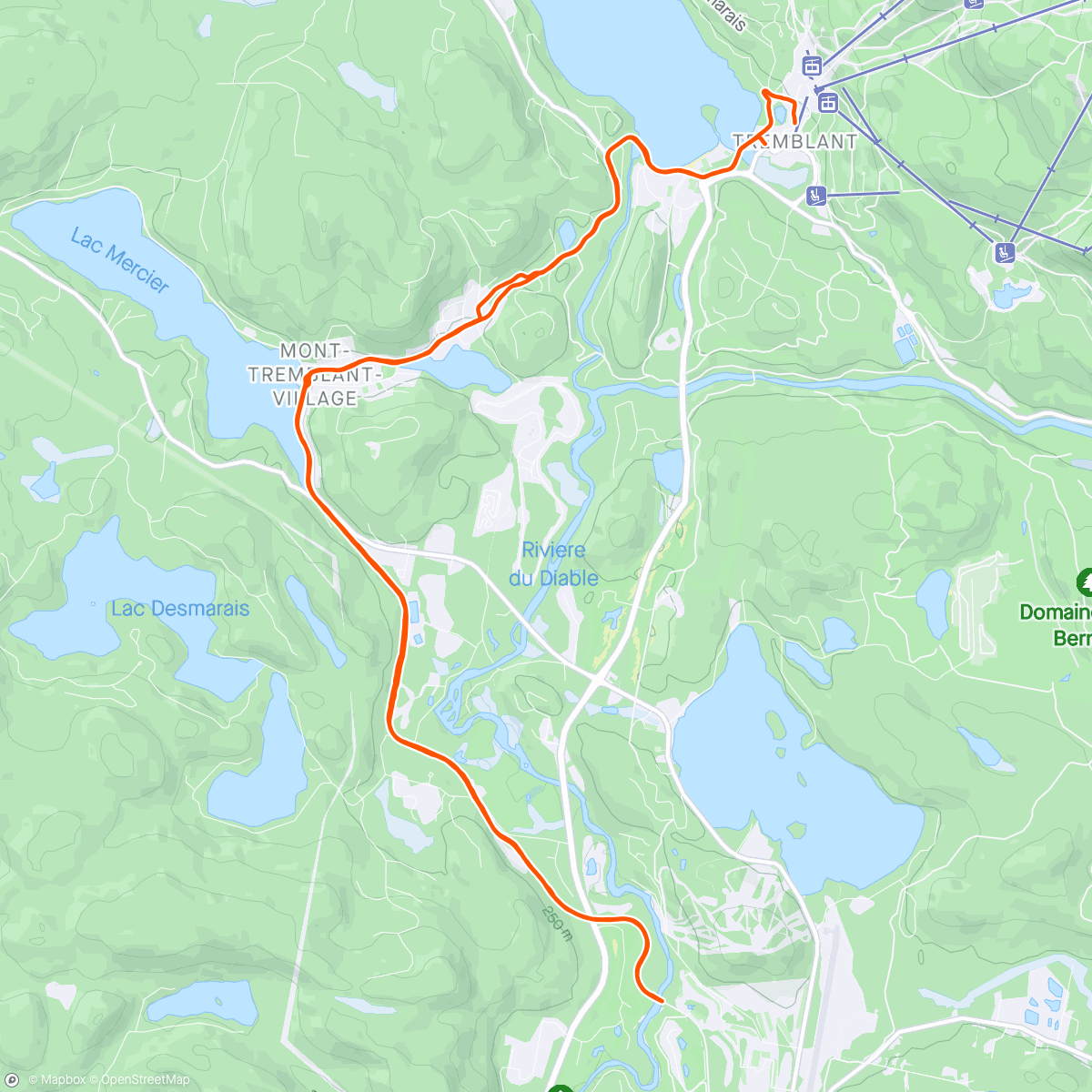 Map of the activity, Long run on the 70.3 course