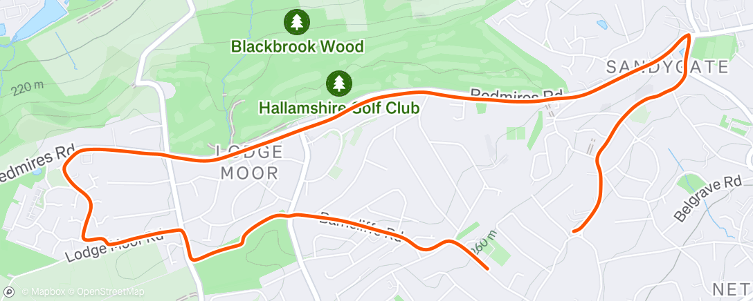 Map of the activity, Afternoon Run