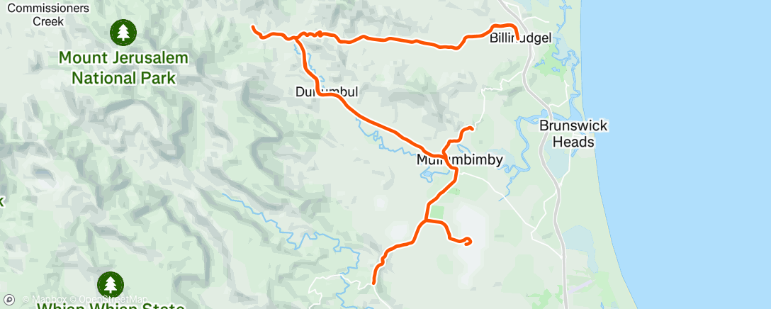 Map of the activity, Lunch Ride