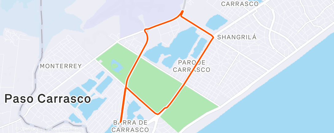 Map of the activity, Evening Run