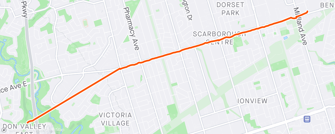 Map of the activity, Friday run to Scarborough