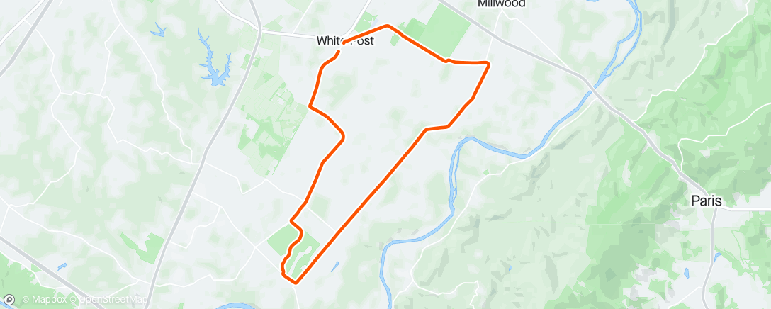 Map of the activity, White Post ride
