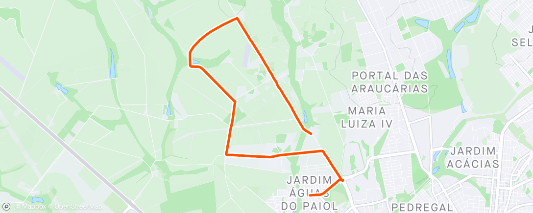 Map of the activity, Pedal da viúva
