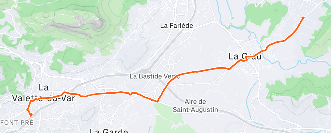 Map of the activity, Lunch Ride