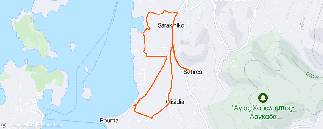 Map of the activity, 8k joggen 🇬🇷