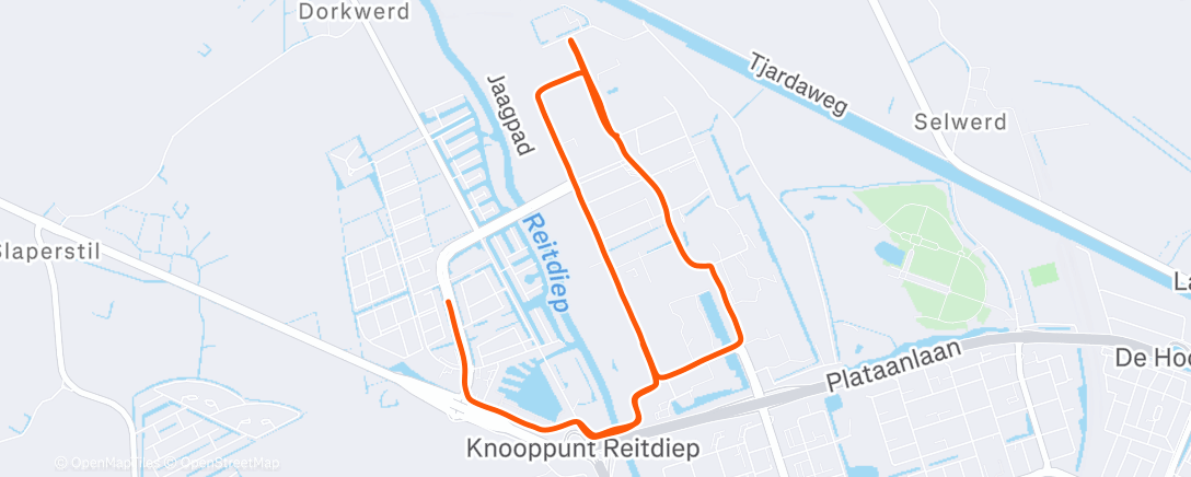 Map of the activity, Evening Run