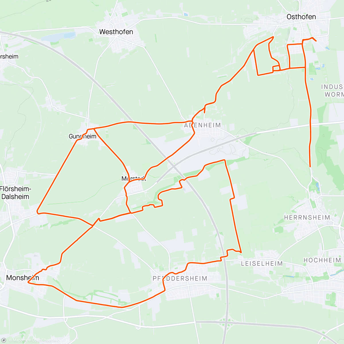 Mapa de la actividad, Mountainbike