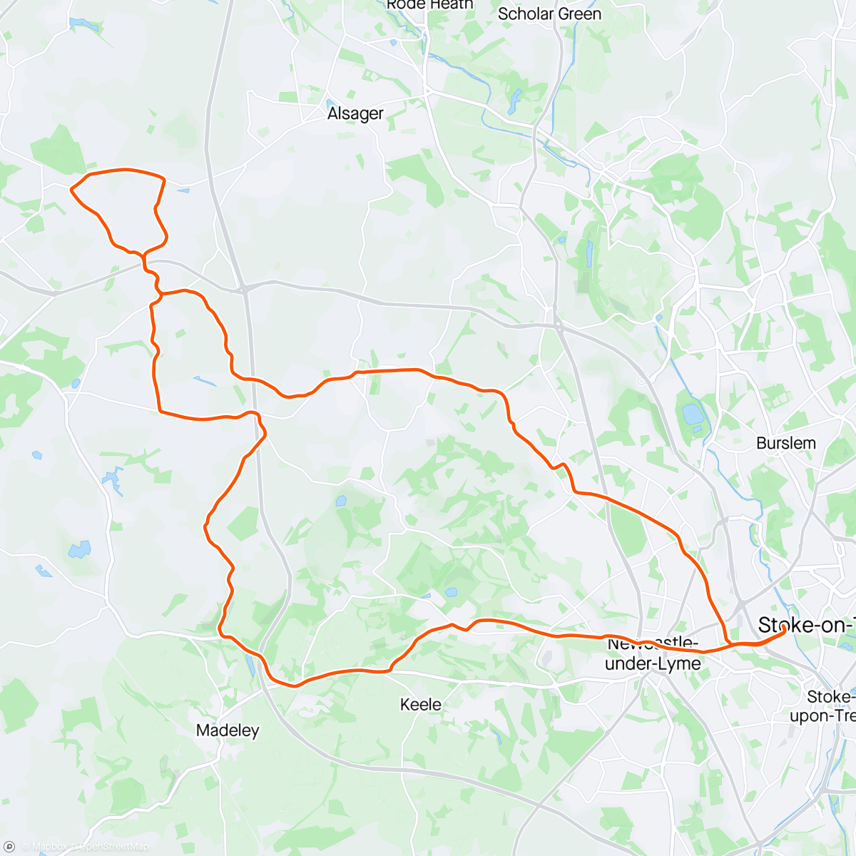 アクティビティ「Staffs Strade Bianche」の地図