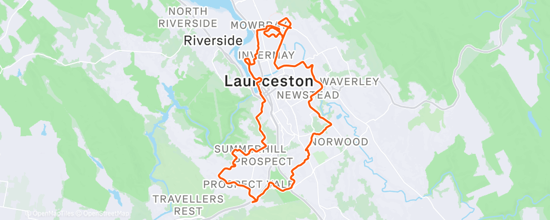 Map of the activity, Lunch Ride